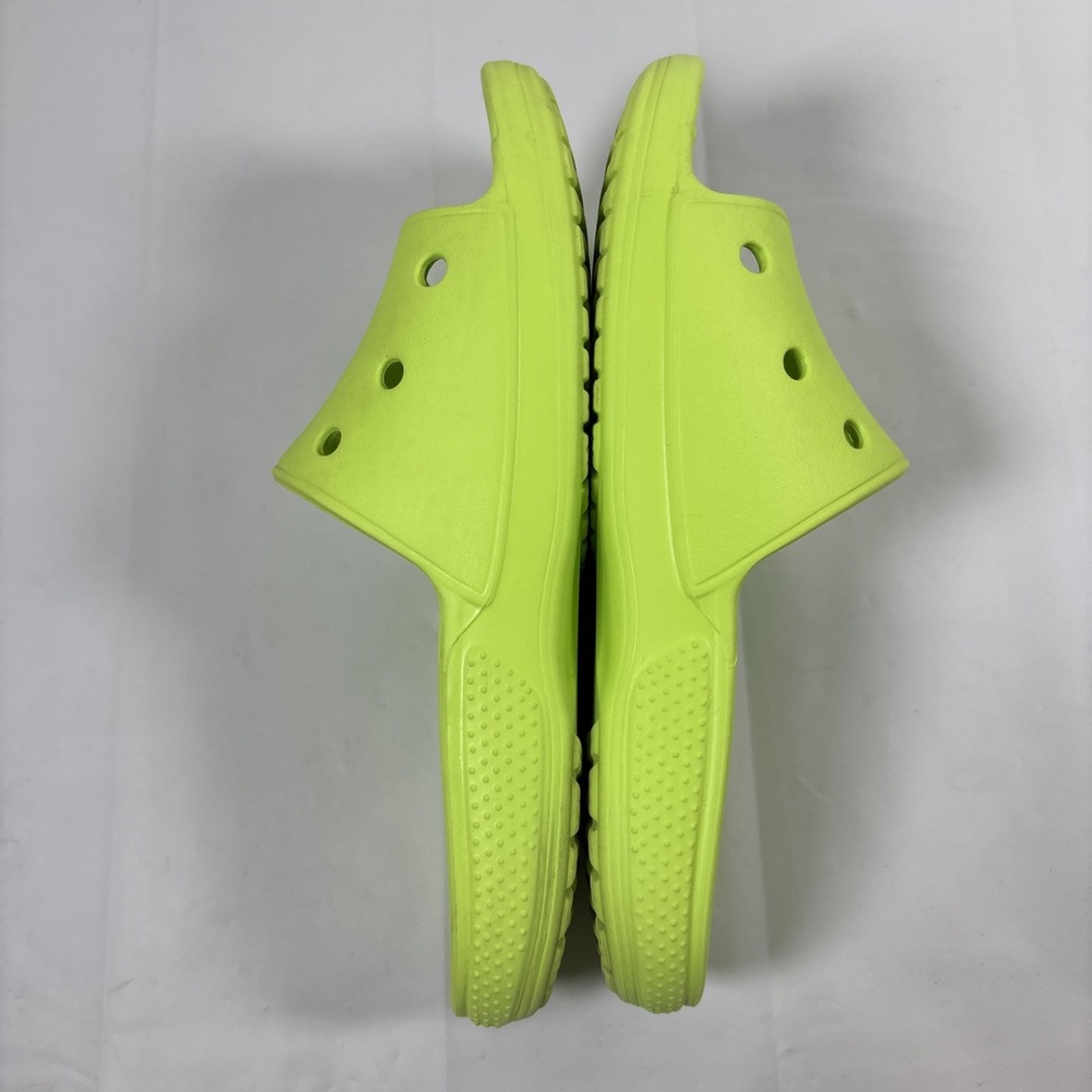 Crocs Classic Slide Sandals Neon Lime Green Womens 9 Mens 7 Slip On Shoe Comfort - Picture 6 of 11